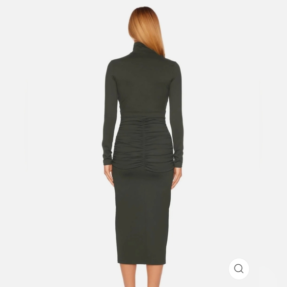 Revolve Susana Monaco mock gathered dress NWT size XL Color Hunter Green - Picture 2 of 9